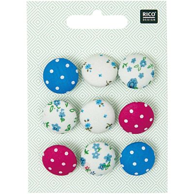 Stoffknöpfe floral-gepunktet 2cm 9 Stück Stoffknöpfe floral-gepunktet 2cm 9 Stück von Rico Design