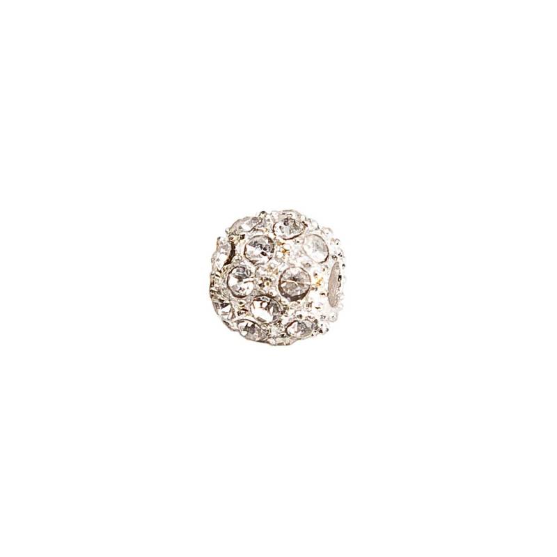 Strassperle silber-weiß 8mm 3 Stück von Rico Design