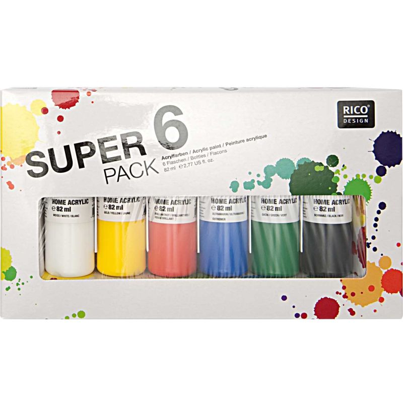 Super 6 Pack Home Acrylic 6x82ml von Rico Design