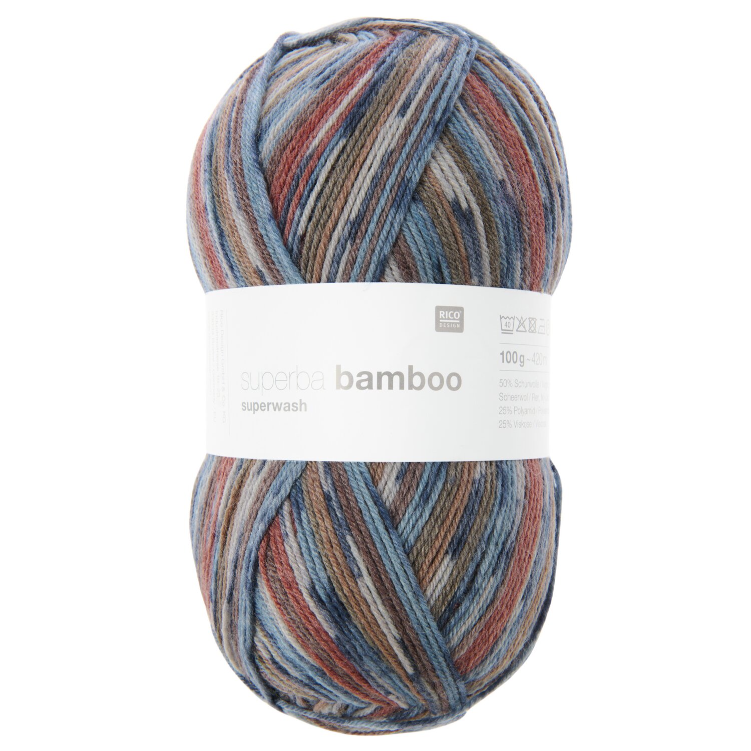 Rico Design Superba Bamboo superwash Braun-Blau Mix von Rico Design