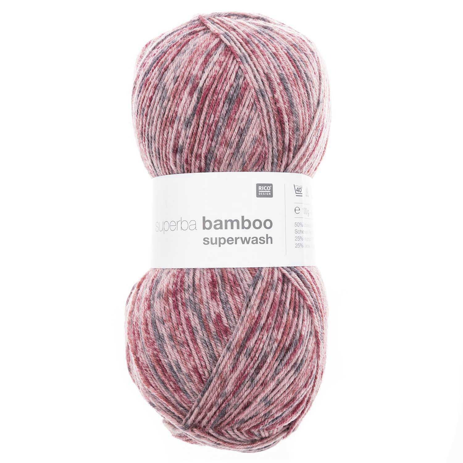 Rico Design Superba Bamboo superwash Pink-Rot Mix von Rico Design