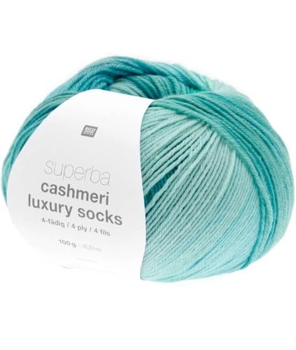 Rico Design Superba Cashmeri Luxus-Sockenwolle, 4 Fäden, 100 g, weich und luxuriös für Ihre Füße von Rico Design