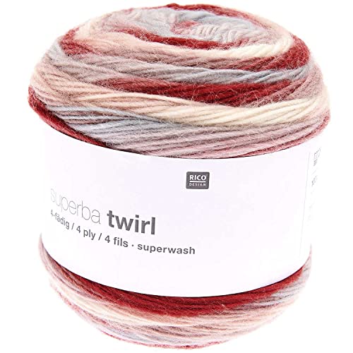 Rico Design Superba Twirl | Sockenwolle 4fädig mit Farbverlauf | Sockengarn zum Stricken für zwei unterschiedliche Socken | 100g (07) von Rico Design