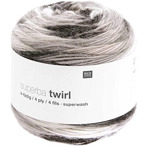 Rico Design Superba Twirl | Sockenwolle 4fädig mit Farbverlauf | Sockengarn zum Stricken für zwei unterschiedliche Socken | 100g (01) von Rico Design