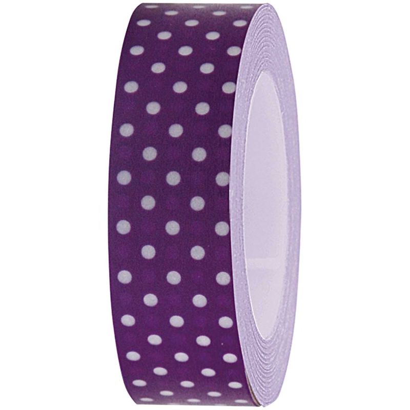 Tape violett-weiße Punkte 15mm 10m Tape violett-weiße Punkte 15mm 10m von Rico Design