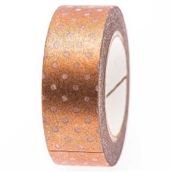 Tape weiß-kupfer Punkte 15mm 10m Tape weiß-kupfer Punkte 15mm 10m von Rico Design