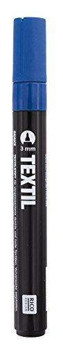 Rico Design Textilmarker für dunkle Stoffe, Farbe wählbar, ideal für T-Shirts, Schuhe, Taschen, Jutebeutel und andere Stoffarten Blau Rico Design Textilmarker für dunkle Stoffe, Farbe wählbar, ideal für T-Shirts, Schuhe, Taschen, Jutebeutel und andere Stoffarten Blau von Rico Design