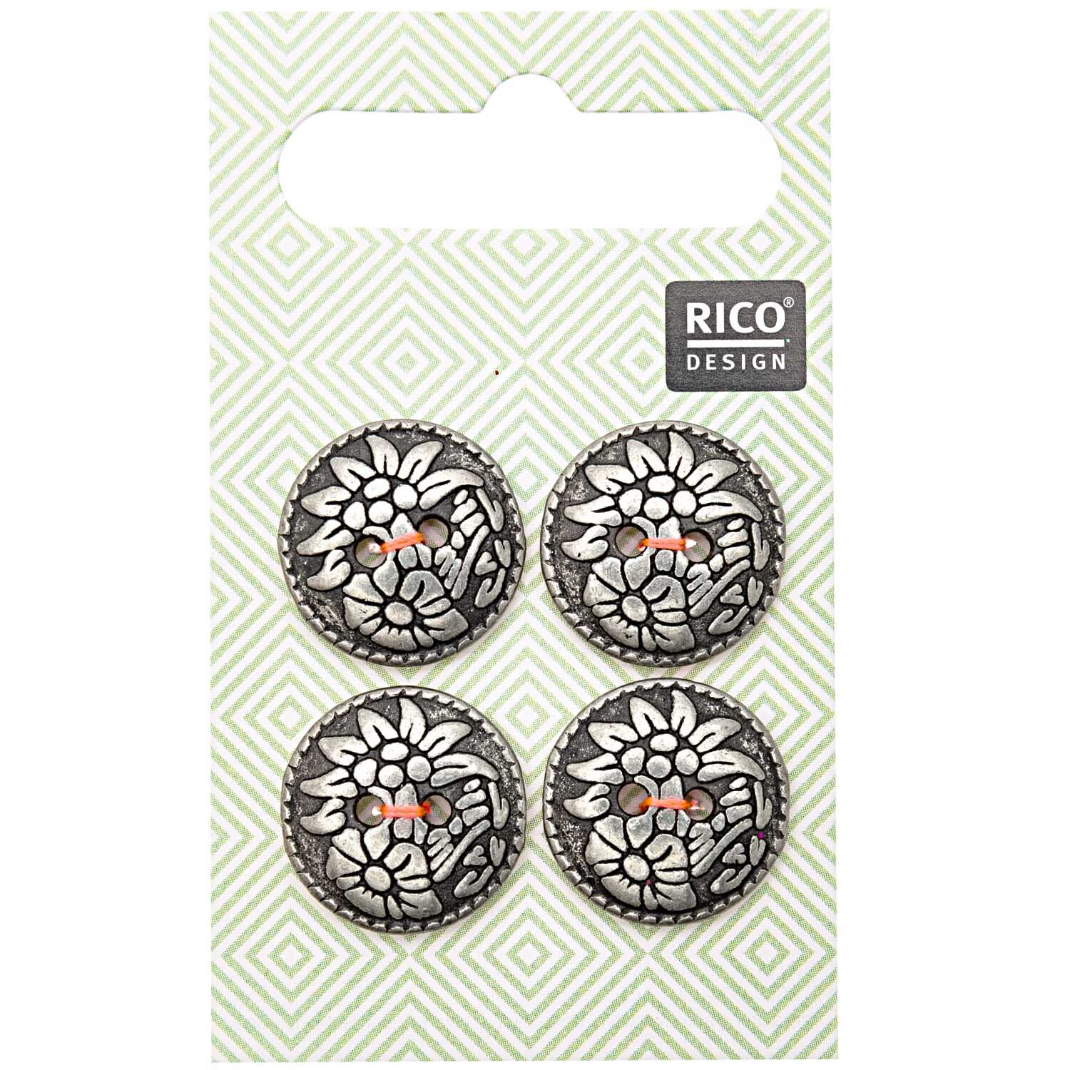 Trachtenknöpfe Blumen 1,7cm 4 Stück Trachtenknöpfe Blumen 1,7cm 4 Stück von Rico Design