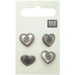 Trachtenknöpfe Herz metall 1,5cm 4 Stück Trachtenknöpfe Herz metall 1,5cm 4 Stück von Rico Design