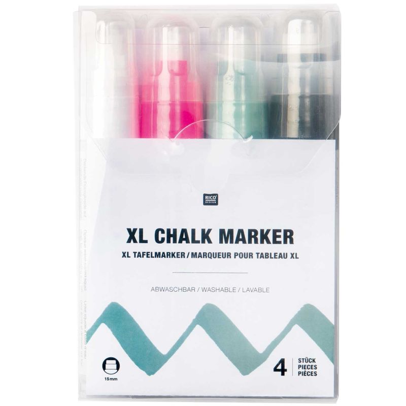 XL-Kreidestift Flüssigkreide Set 15mm 25g 4 Farben XL-Kreidestift Flüssigkreide Set 15mm 25g 4 Farben von Rico Design