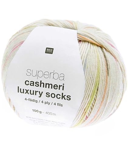Rico Design Yarn Cashmeri Luxus-Socken, 4-lagig, Pastellfarben 001 von Rico Design
