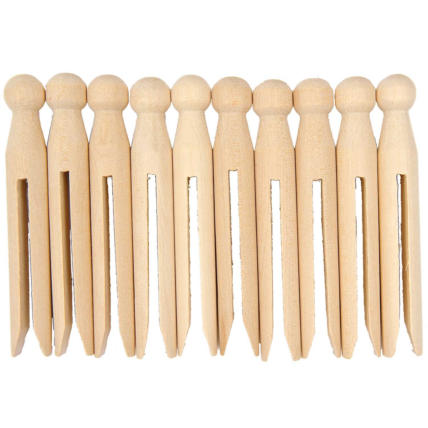 amerikanische Holzklammern natur 9,5cm 10 Stück amerikanische Holzklammern natur 9,5cm 10 Stück von Rico Design