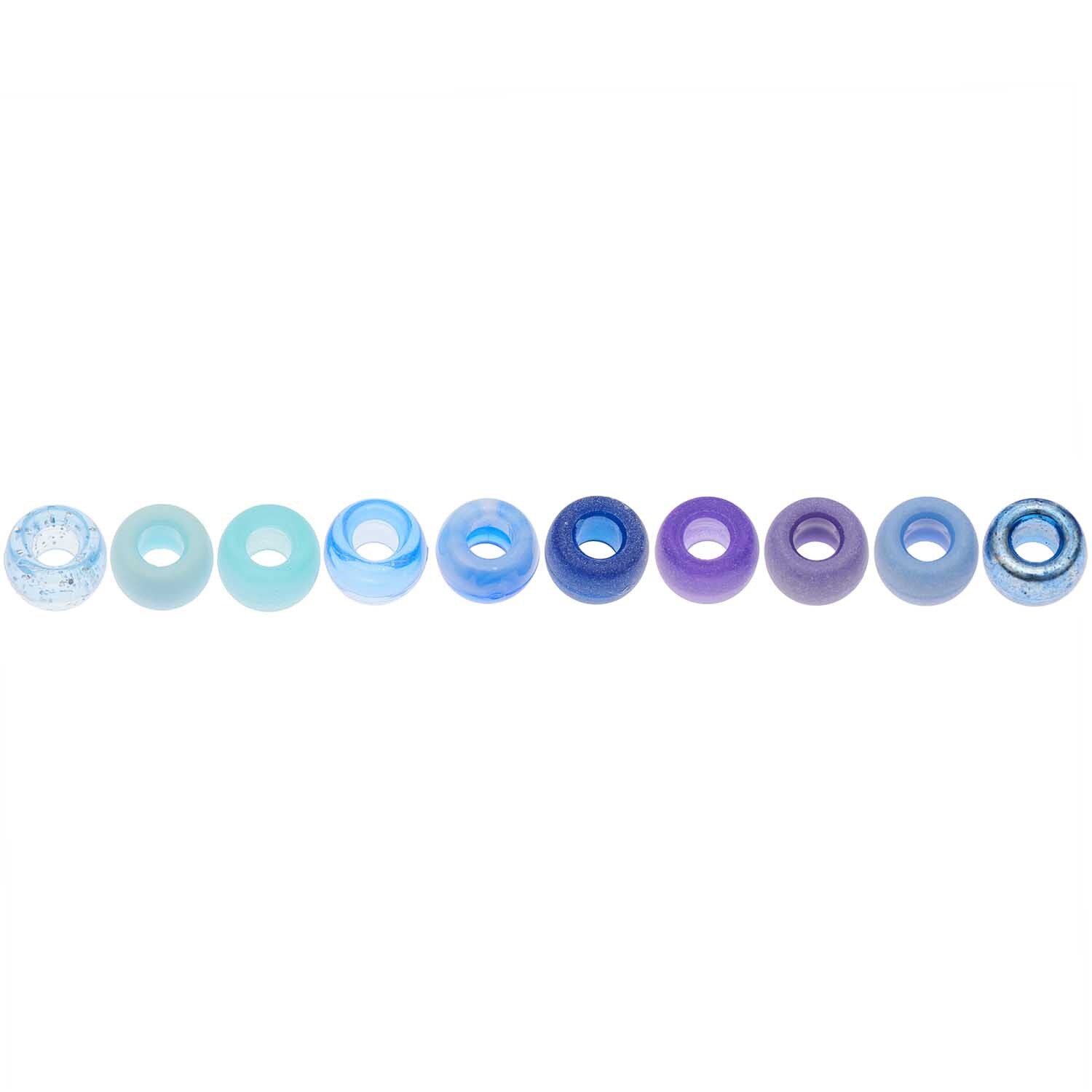 itoshii - Ponii Beads Blau Mix 9x6mm 80 Stück von Rico Design