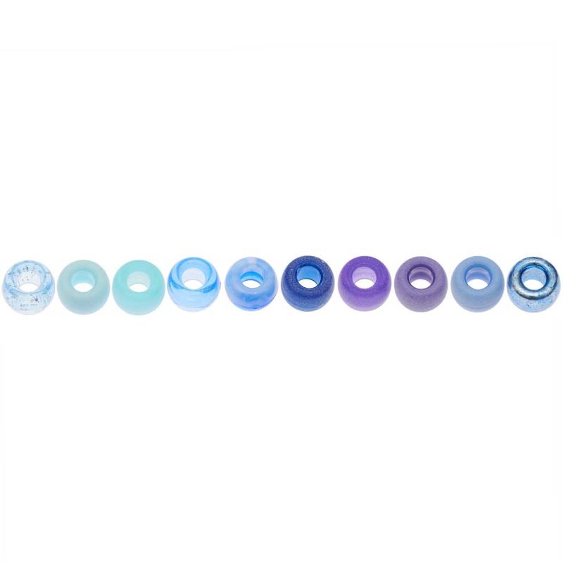 itoshii - Ponii Beads Blau Mix 9x6mm 80 Stück von Rico Design