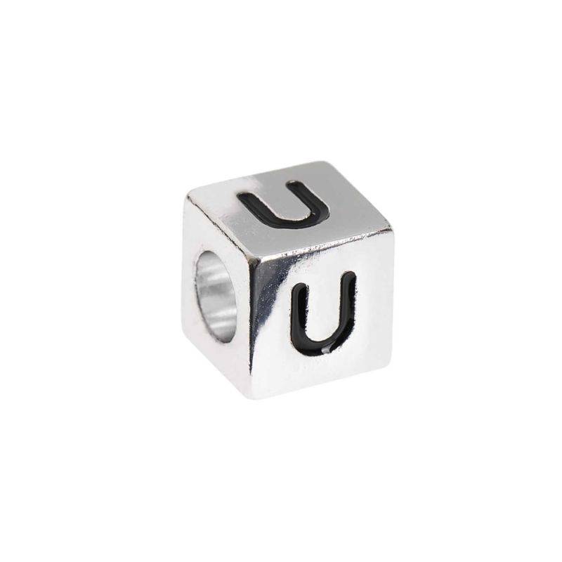 itoshii - Ponii Beads Buchstabenwürfel silber 10x10x10mm von Rico Design