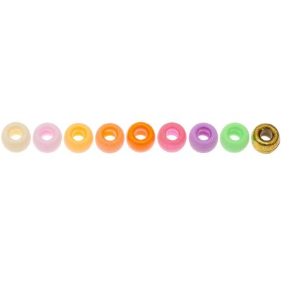 itoshii - Ponii Beads Neon Mix 9x6mm 80 Stück von Rico Design