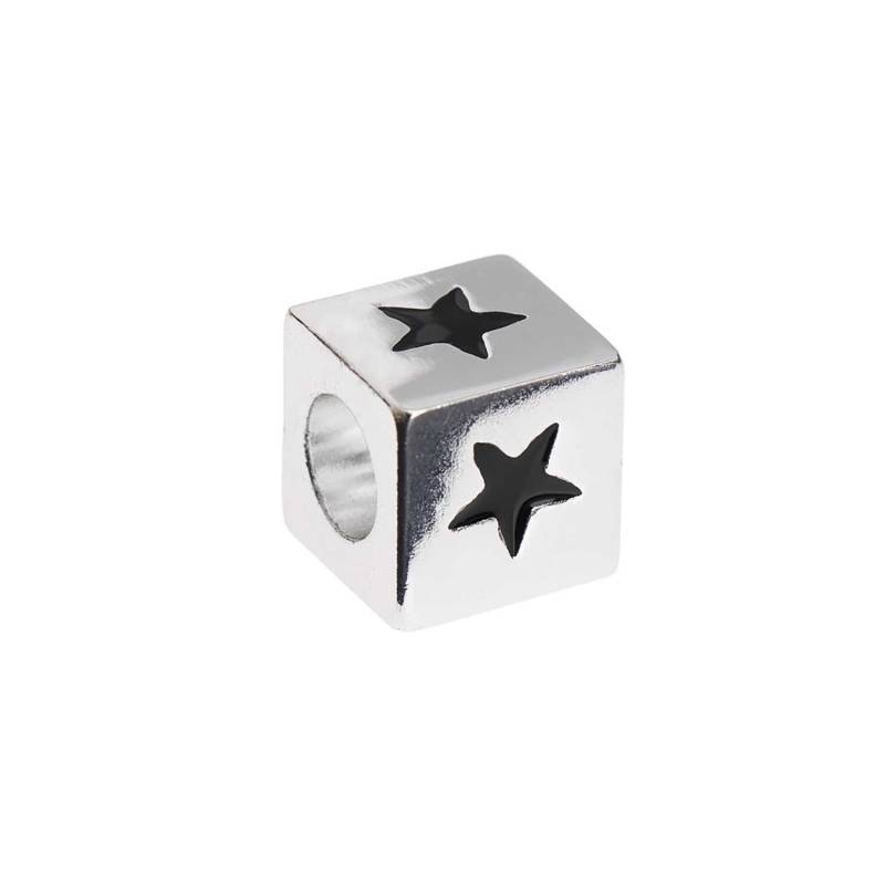 itoshii - Ponii Beads Würfel Stern silber 10x10x10mm von Rico Design