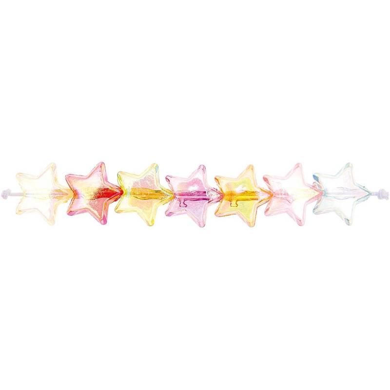 itoshii Stern Perlen transparent Farbmix 14x5mm 32 Stück von Rico Design