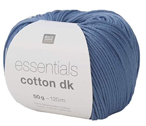 Rico Essentials Cotton DK Jeans (108), klassisches Baumwollgarn zum Häkeln oder Stricken von Rico Design