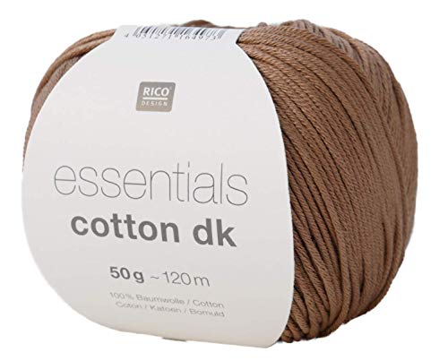 Rico Essentials Cotton DK Kastanie (104), klassisches Baumwollgarn zum Häkeln oder Stricken von Rico Design