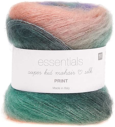 Rico Essentials Super Kid Mohair Loves Silk Print, Lacegarn Mohair Seide Farbverlauf zum Stricken und Häkeln (12 autumn) von theofeel