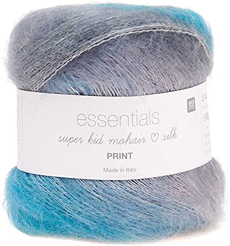 Rico Essentials Super Kid Mohair Loves Silk Print, Lacegarn Mohair Seide Farbverlauf zum Stricken und Häkeln (13 summer) von theofeel