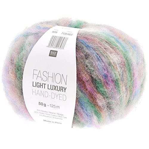 Rico Fashion Light Luxury hand-dyed, handgefärbte Häkelwolle, leichte Wolle mit Alpakawolle, Strickgarn 50g, Nadelstärke 6mm (09 retro) von Rico Design