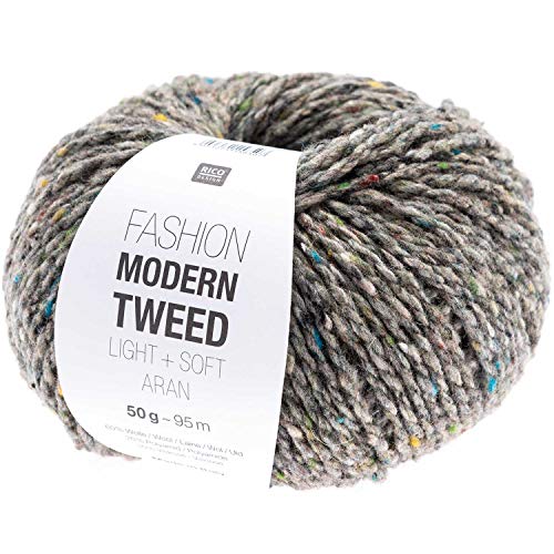 Rico Fashion Modern Tweed Aran, leichte, weiche Tweedwolle zum Stricken und Häkeln (015) von Rico Design