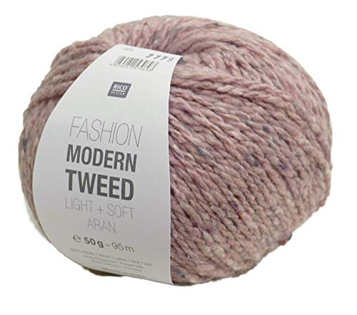 Rico Fashion Modern Tweed Light & Soft Aran 005 rosa rosenholz, leichte, weiche Wolle Tweed zum Stricken und Häkeln von Rico Design