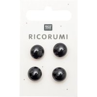 Rico Ricorumi Knöpfe mit Steg - Ø 11 mm von Schwarz