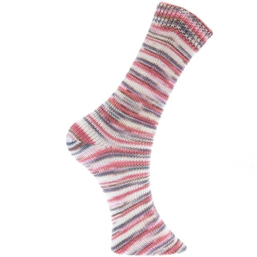 Rico Superba Bamboo 4-lagige Socke 038, rosa-blau von Rico Design