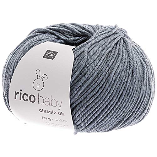 Rico Wolle Baby Classic dk | Babywolle weich und pflegeleicht zum Stricken oder Häkeln | 50% Polyamid, 50% Polyacryl | 50g 165m Nadelstärke 3,5-4 mm (055 atlantik-blau) von Rico Design