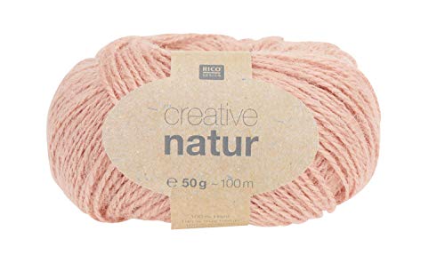 Rico Wolle Wollgarn Creative Natur 50 g Hanf Stricken Häkeln DIY basteln Rosa von Rico Design