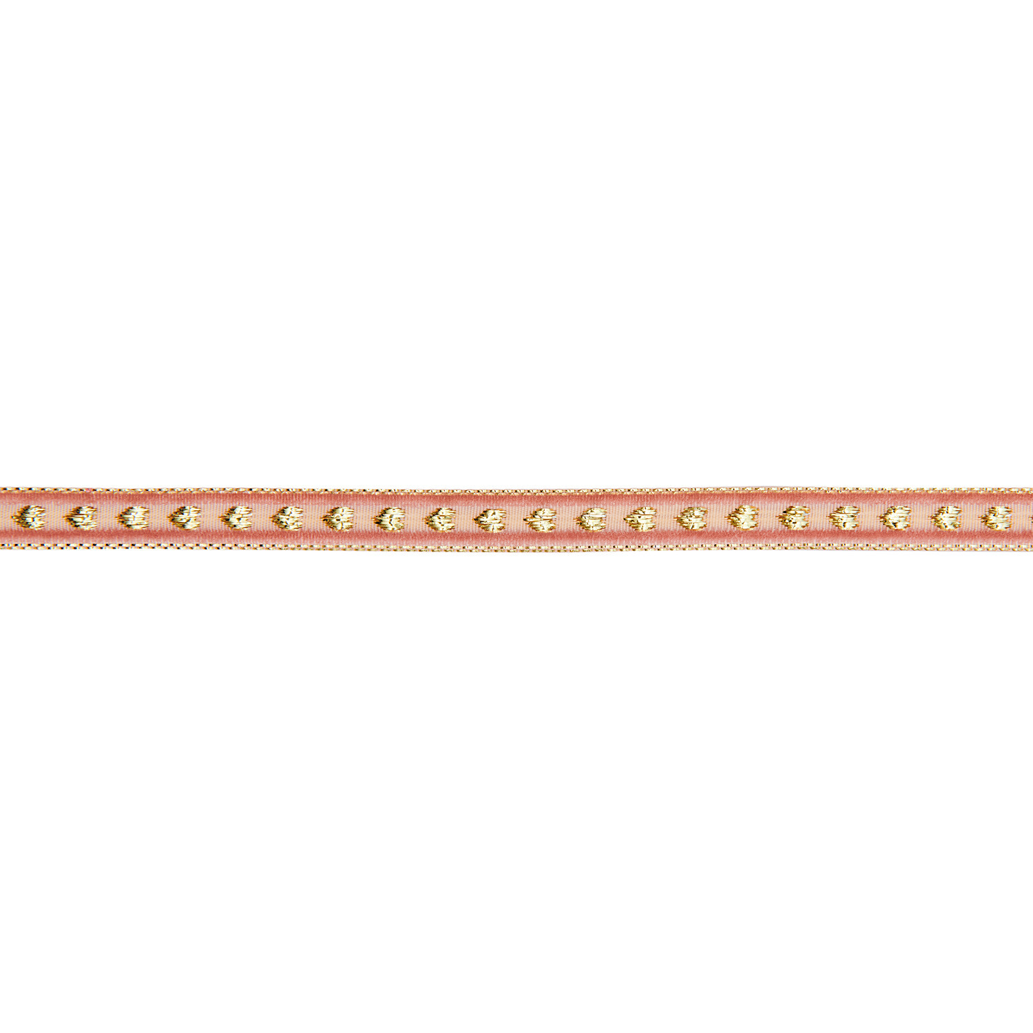 Samt-Glitzerband mit Herzen Rosa/Gold von Rico Design