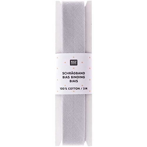 Rico Design Schrägband 3 m Verzierband Nähband Abschlussband Hellgrau Rico Design Schrägband 3 m Verzierband Nähband Abschlussband Hellgrau von Rico Design