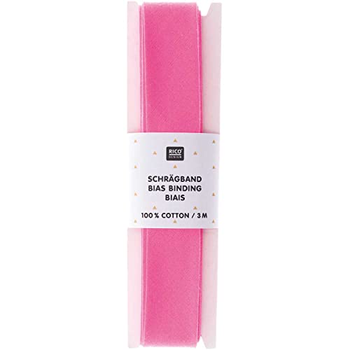 Schrägband 3 m Verzierband Nähband Abschlussband Neon-Pink von Rico Design