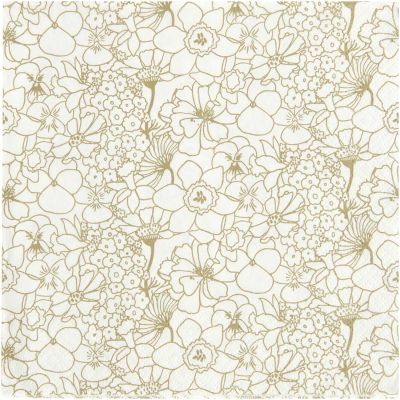 Servietten Blumen Gold von Rico Design