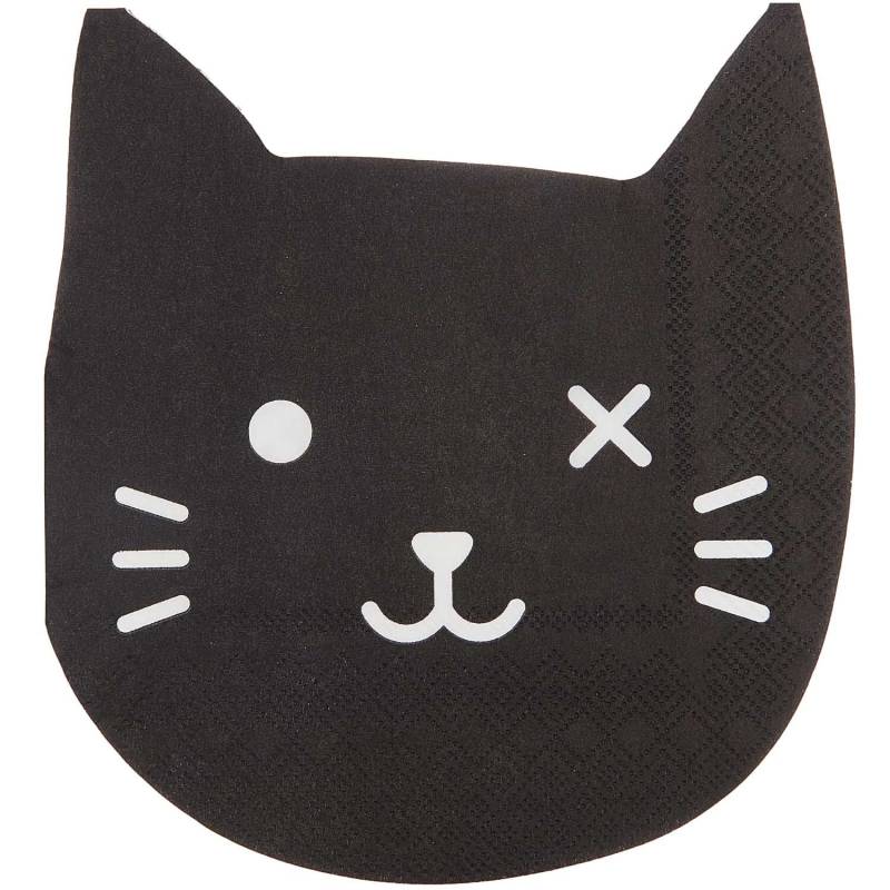 Servietten Katze schwarz 33x33cm 20 Stück von Rico Design