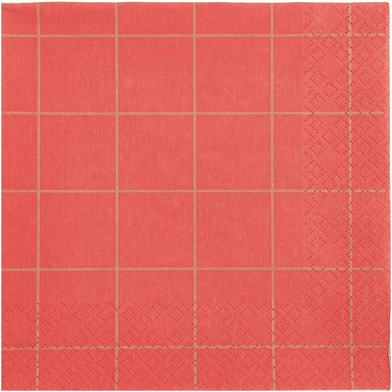 Servietten Raster rot-gold 33x33cm 20 Stück Servietten Raster rot-gold 33x33cm 20 Stück von Rico Design