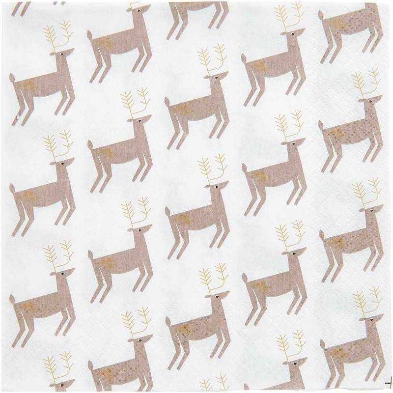 Servietten Rentiere 33x33cm 20 Stück Servietten Rentiere 33x33cm 20 Stück von Rico Design