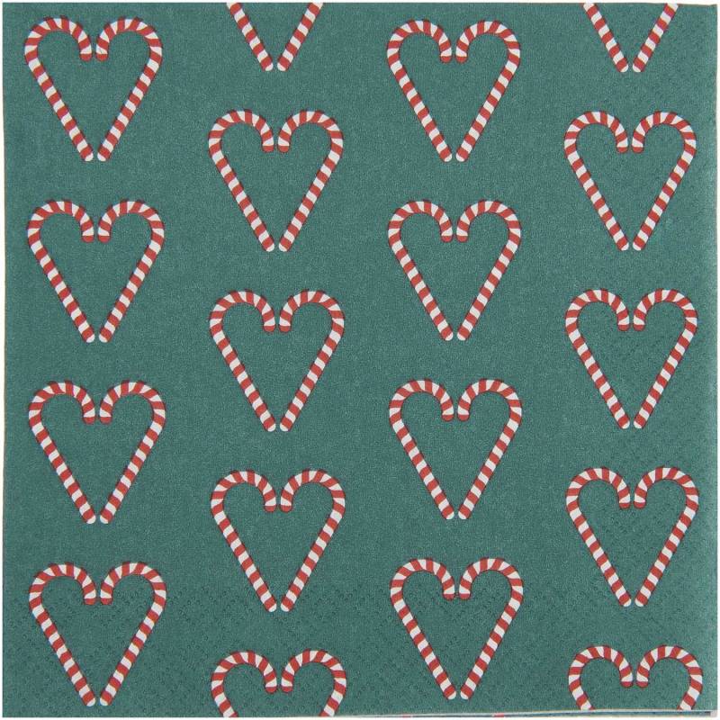 Servietten Zuckerstangen Herzen 33x33cm 20 Stück Servietten Zuckerstangen Herzen 33x33cm 20 Stück von Rico Design