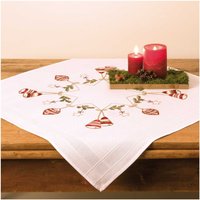 Stickpackung Tischdecke Stern mit Kugeln 80x80cm von Rico Design