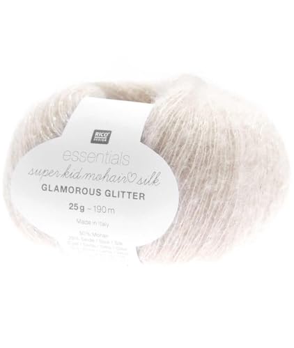 Strickgarn Essentials Super Kid Mohair Loves Silk Glamorus Glitter: Luxus, Weichheit und Kreativität – 25 g Rico Design von Rico Design