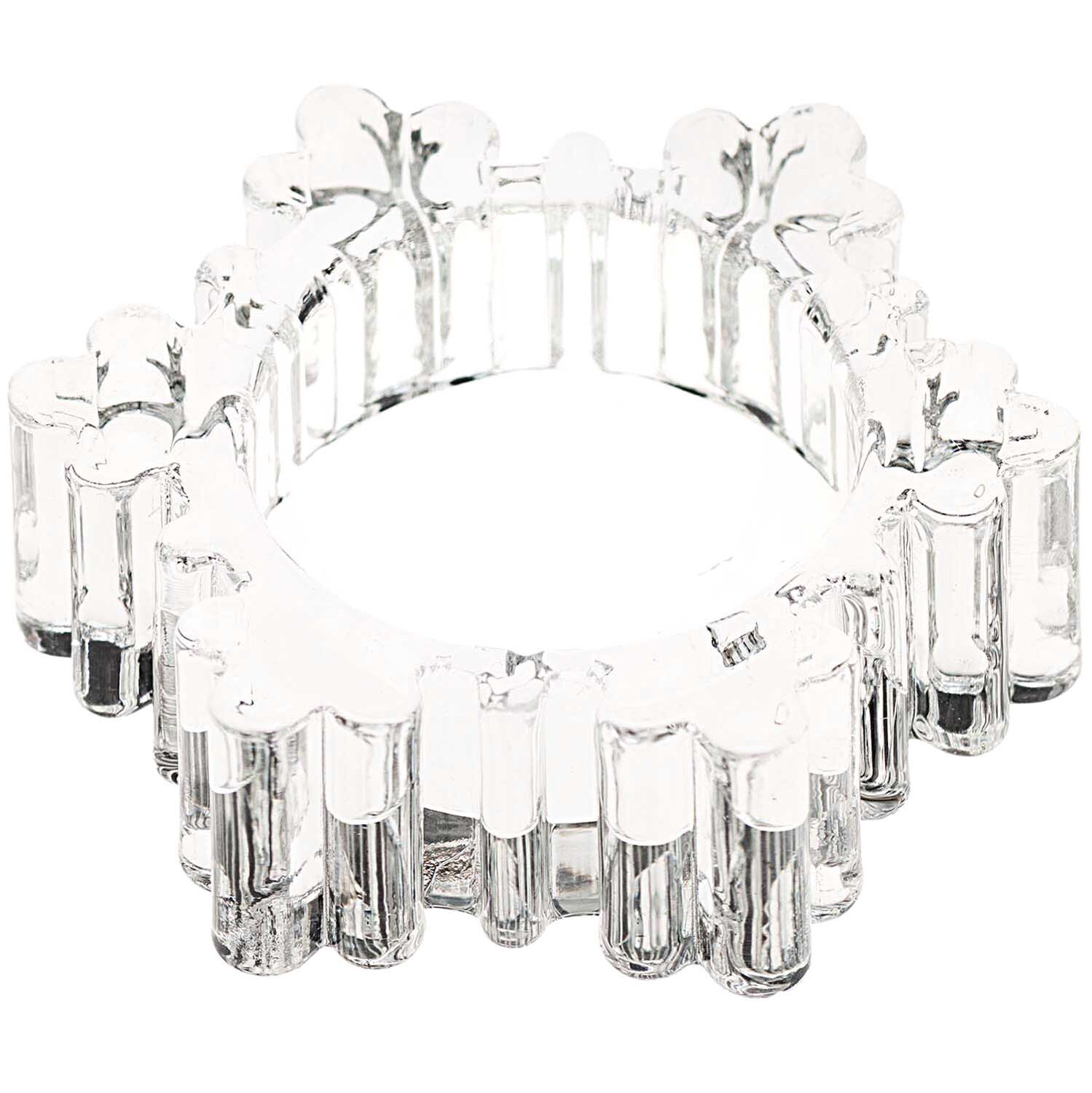 Teelichthalter Schneeflocke Glas 7,3x2,2x7,3cm von Rico Design