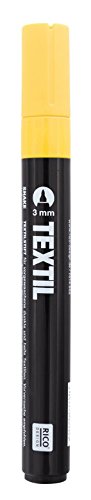Rico Design Textilmarker für dunkle Stoffe, Farbe wählbar, ideal für T-Shirts, Schuhe, Taschen, Jutebeutel und andere Stoffarten Gelb Rico Design Textilmarker für dunkle Stoffe, Farbe wählbar, ideal für T-Shirts, Schuhe, Taschen, Jutebeutel und andere Stoffarten Gelb von Rico Design