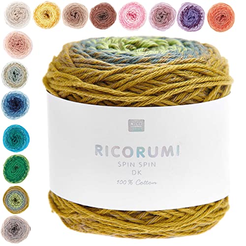 Wolle für Amigurumi | Baumwollgarn mit Farbverlauf | Ricorumi Spin Spin | 50 g Baumwolle zum Stricken und Häkeln (12) von Rico Design