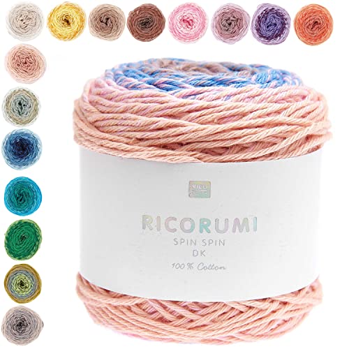 Wolle für Amigurumi | Baumwollgarn mit Farbverlauf | Ricorumi Spin Spin | 50 g Baumwolle zum Stricken und Häkeln (21) von Rico Design