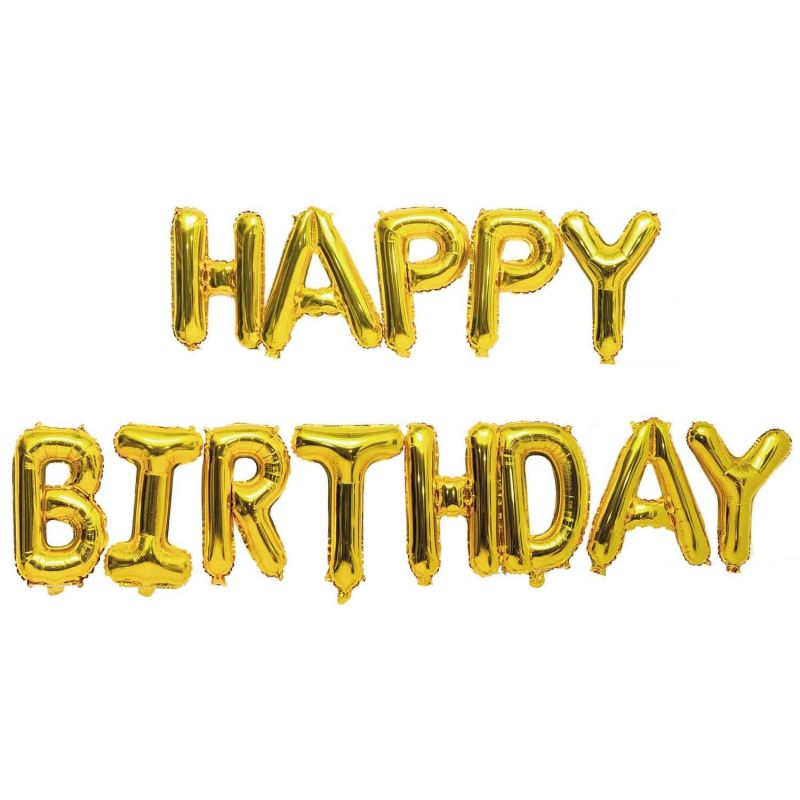 YEY! Let's Party Folienballon-Set Happy Birthday gold 13teilig von Rico Design