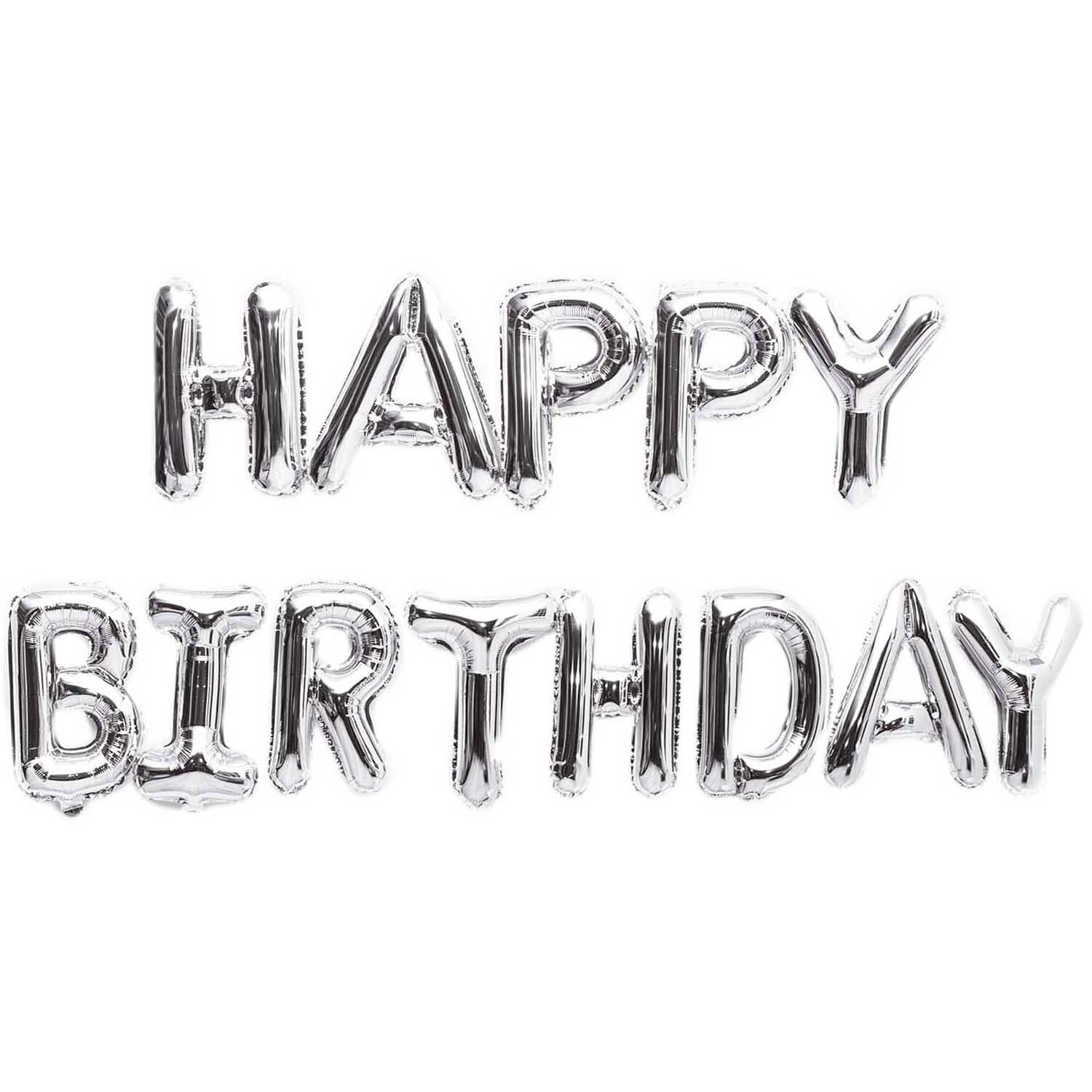 YEY! Let's Party Folienballon-Set Happy Birthday silber 13teilig YEY! Let's Party Folienballon-Set Happy Birthday silber 13teilig von Rico Design