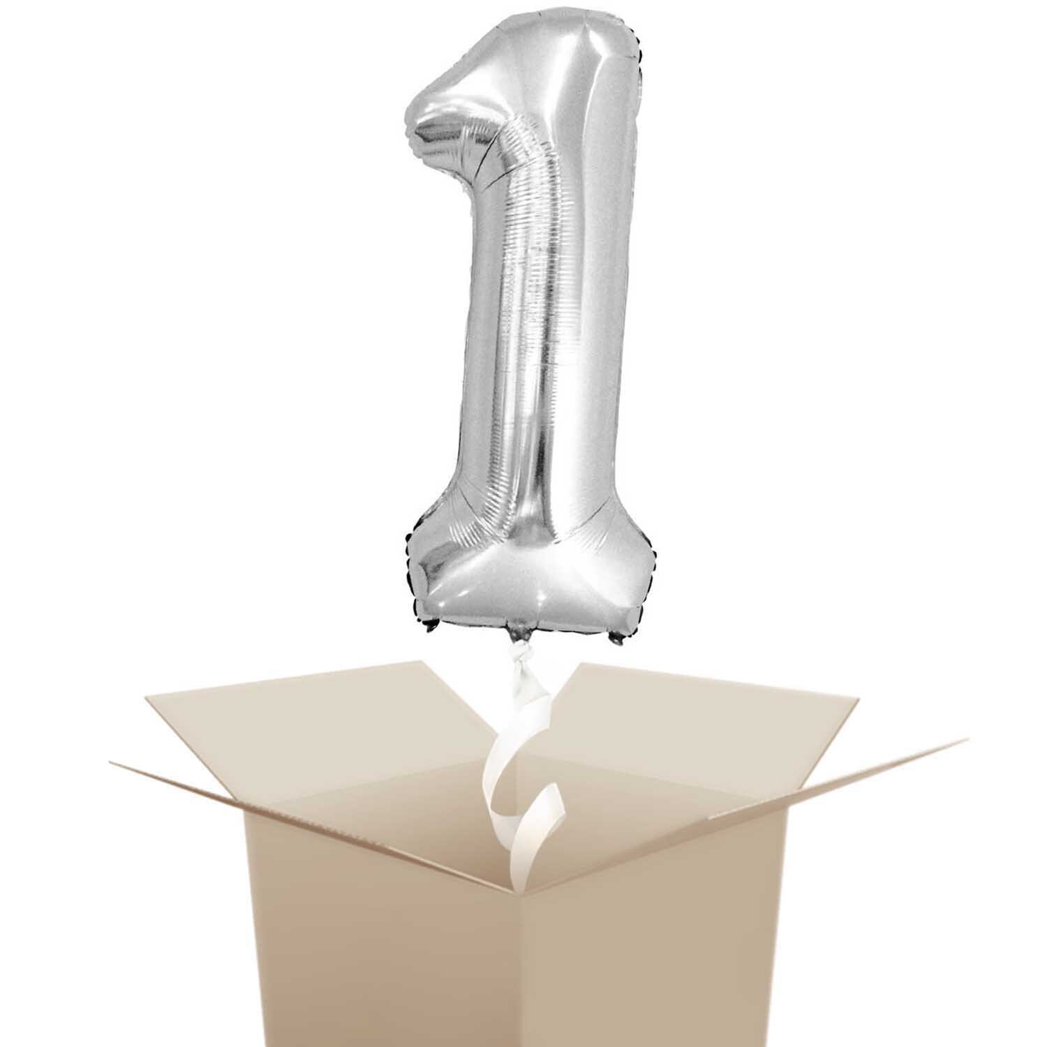 Rico Design Folienballon mit Helium Zahl silber 86cm 1 von Rico Design